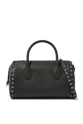 Rockstud Grainy Leather Handbag